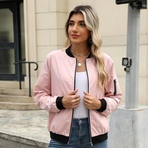 Pink bomber w black details